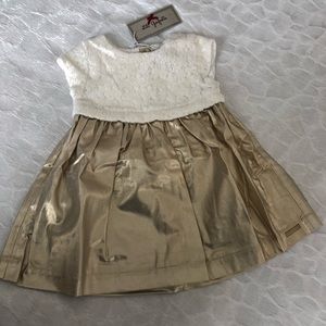 NWT 2T white and gold dress